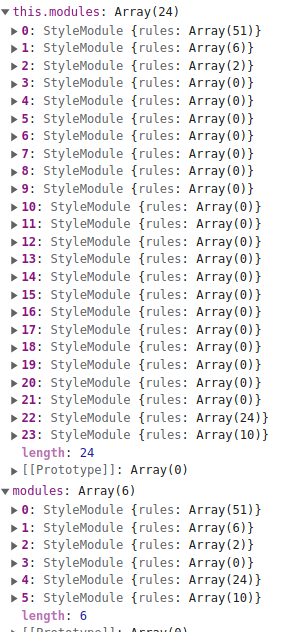 accumulation of empty style module